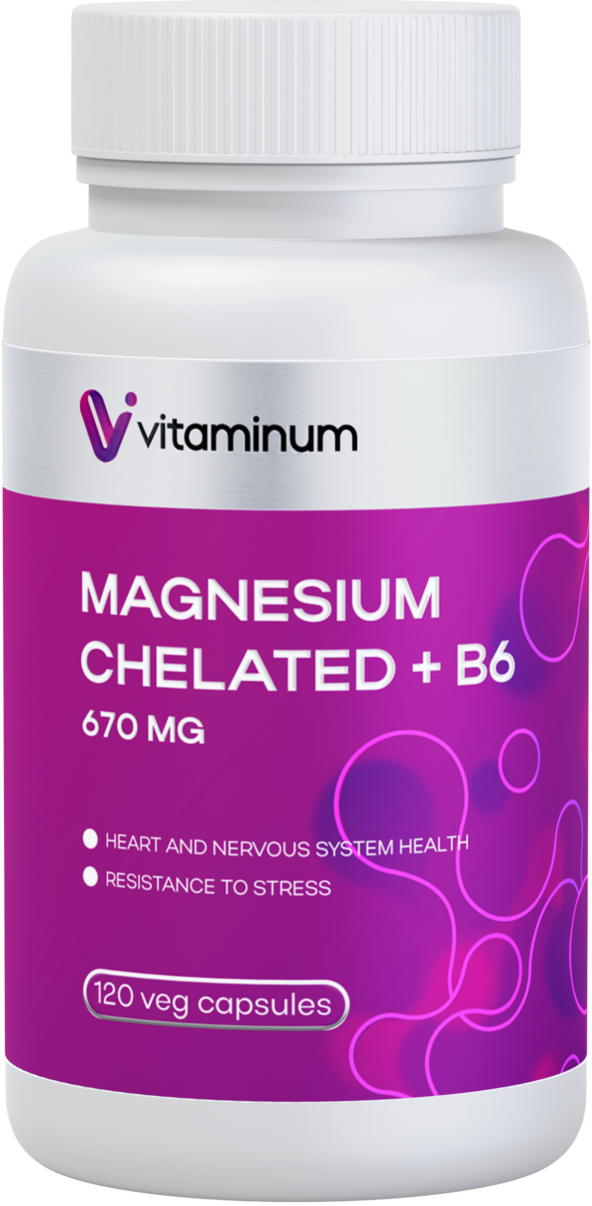  Vitaminum МАГНИЙ ХЕЛАТ + витамин В6 (670 MG) 120 капсул 800 мг  в Тосно